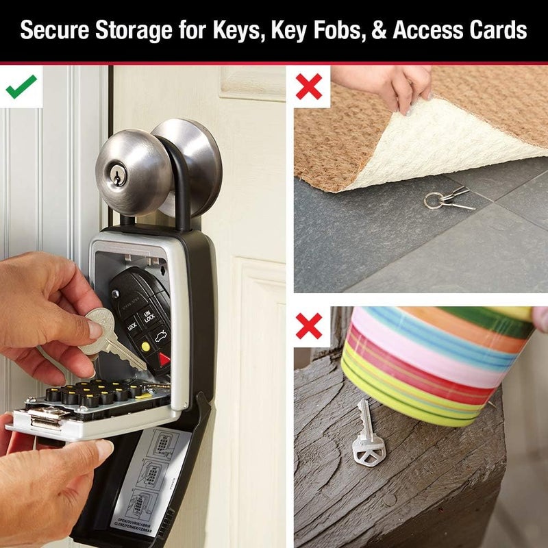 MasterLock Black Outdoor Key Lock Box with Push Buttons to Hide a Key, Easily Set, Share, and Change Combination for Tenants, Guests, Clients, Move Between Listings, 5422E - Image 3